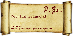 Petrics Zsigmond névjegykártya